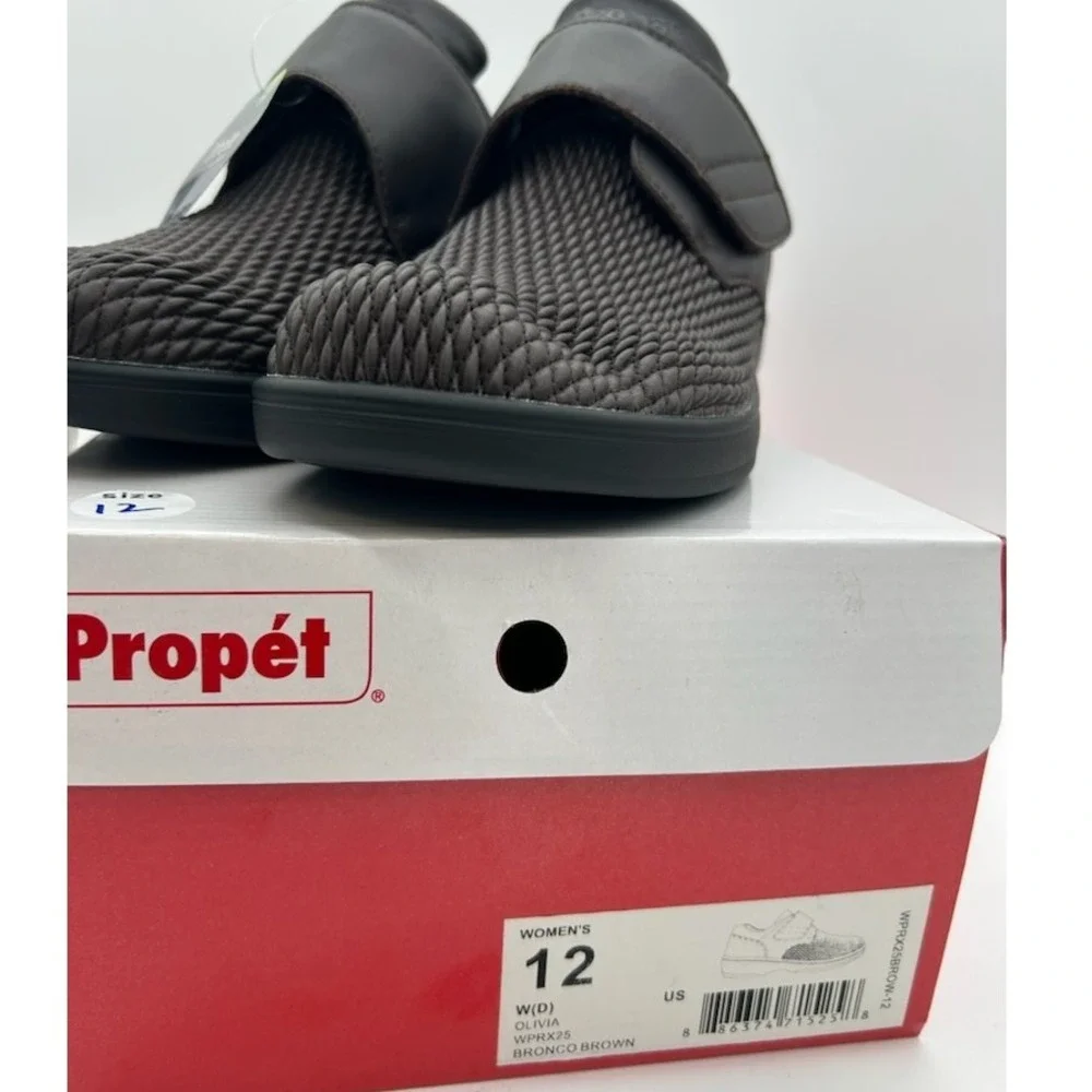 Propet Women's Size 12 Olivia WPRX25 Bronco Brown Comfort Slip-On Shoes Wide New
